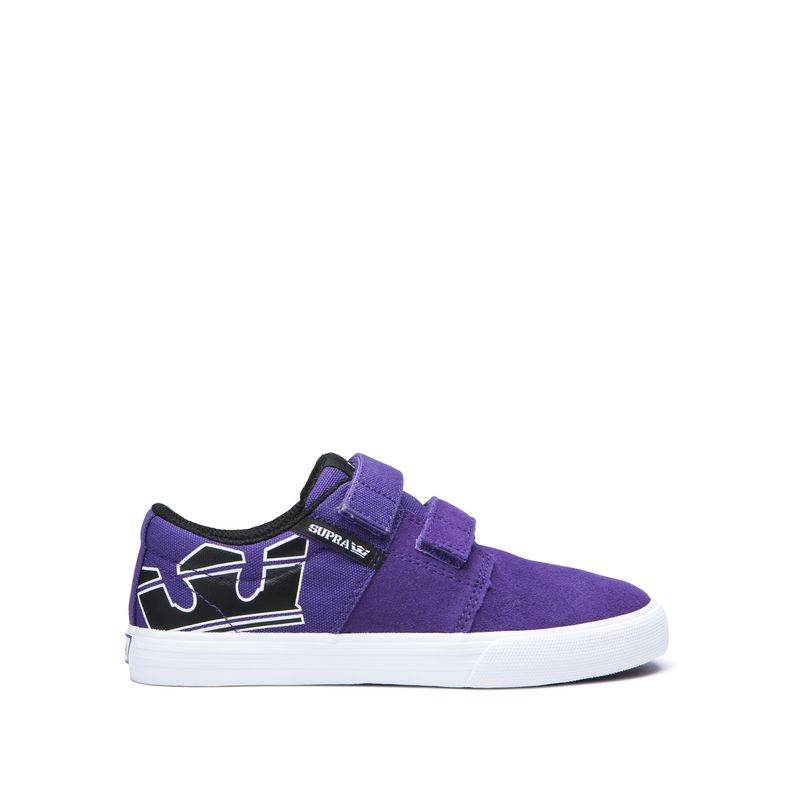 Supra Stacks Ii Vulc Velcro Low Top Schuhe Kinder - Lila QCW69737